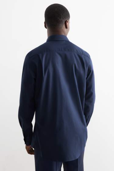 Home - Camisa formal - regular fit - Kent - fàcil de planxar - blau fosc