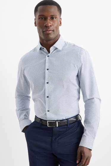 Men - Business shirt - regular fit - kent collar - easy-iron - patterned - light gray