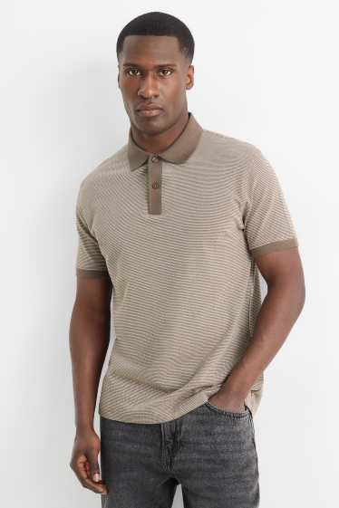 Herren - Poloshirt - Regular Fit - strukturiert - beige