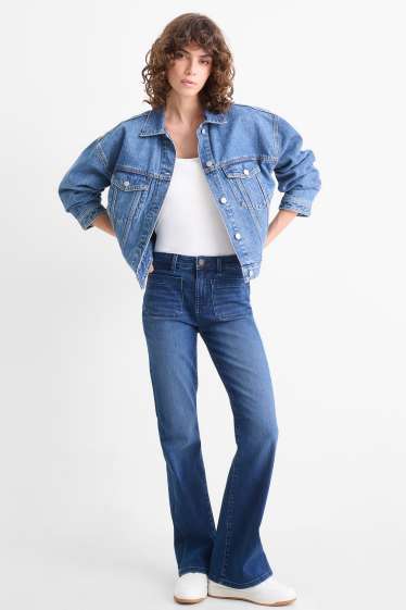 Dámské - Flared jeans - mid waist - modrá