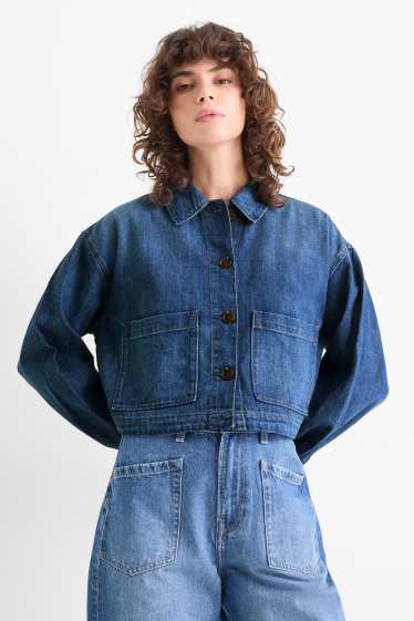Femmes - Veste en jean courte - bleu foncé