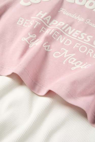 Kinderen: meisjes - Sweatjack - wit / roze