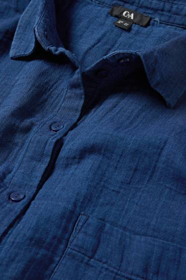 Damen - Musselin-Bluse - dunkelblau