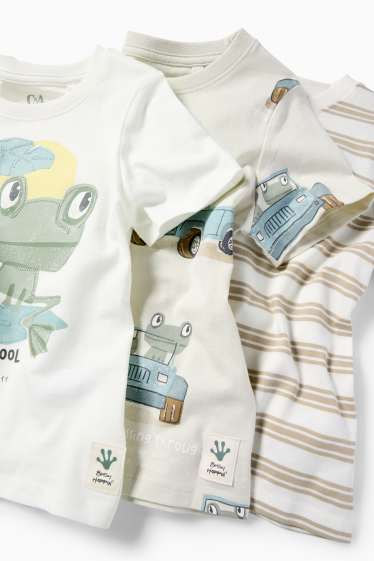 Enfants garçons - Lot de 3 - Grenouille - T-shirt - blanc
