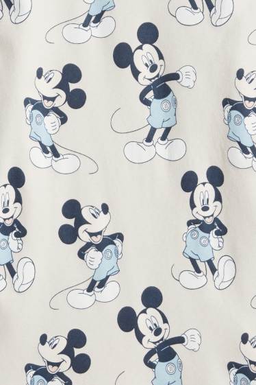 Baby: jongens - Set van 2 - Mickey Mouse - babypyjama - wit / lichtblauw