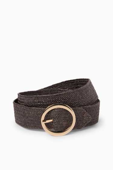 Women - Straw belt - brown