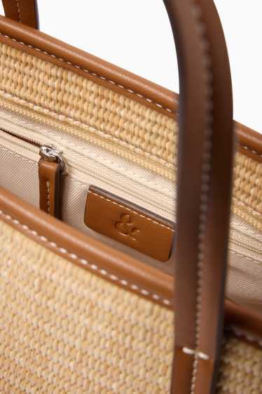 Damen - Großer Shopper mit abnehmbarem Taschengurt - beige