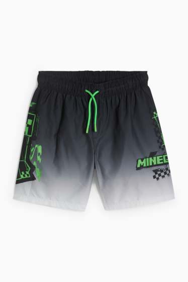 Děti - chlapci - Minecraft - koupací šortky - se vzorem - černá