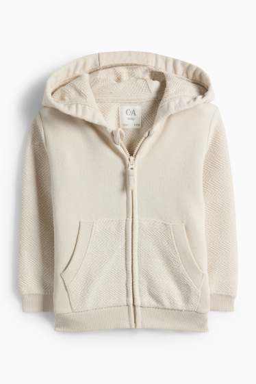 Bébés garçons - Sweat zippé en molleton à capuche pour bébé - finition texturée - gris clair