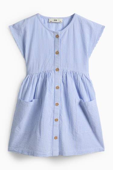 Bambine - Vestito - a righe - bianco / azzurro