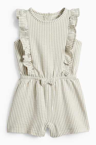 Baby Girls - Baby jumpsuit - striped - textured - light green