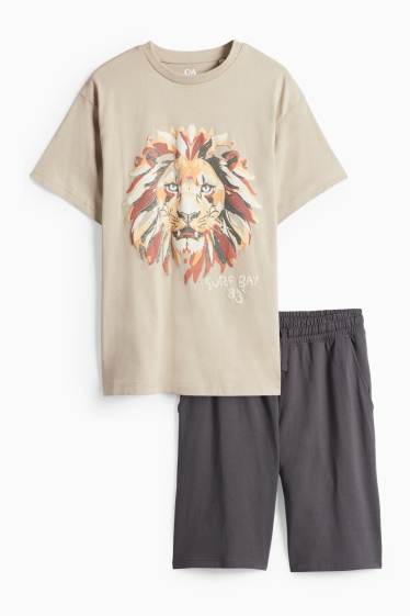 Children Boys - Outfit - black / beige