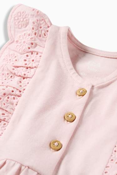 Baby Girls - Baby dress - broderie anglaise - rose