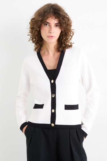 Femei - Cardigan tricotat - alb