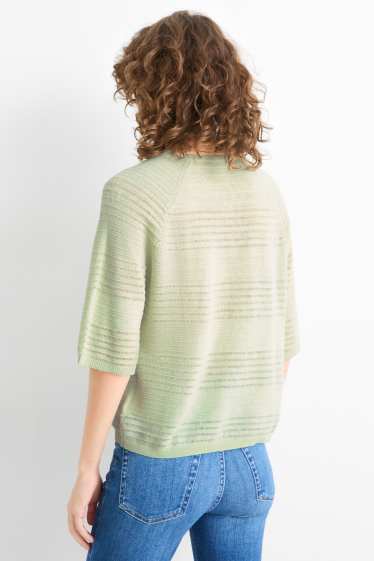 Femei - Pulover - amestec de in - structurat - verde deschis