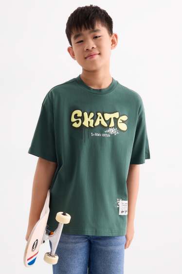 Enfants garçons - Skate - T-shirt - vert foncé
