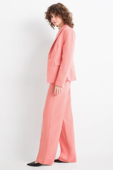 Dámské - Business kalhoty - high waist - regular fit - korálová