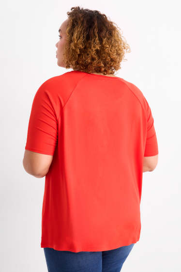 Femmes - T-shirt - orange-rouge