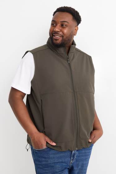 Hommes - Gilet sans manches - finition déperlante - 4 Way Stretch - vert foncé