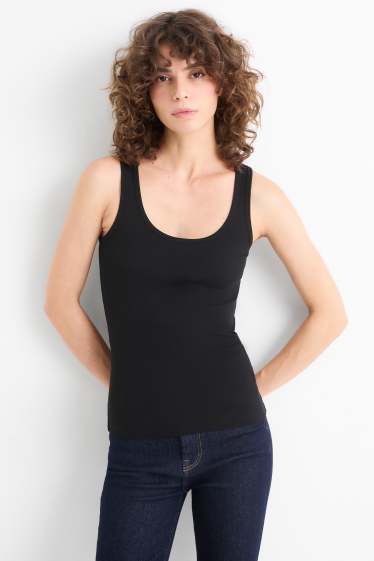 Women - Multipack of 2 - top - ribbed - white / black