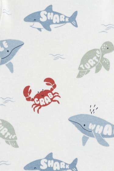 Unisex - Multipack 3er - Meerestiere - Baby-Body - hellblau