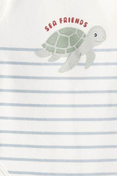 Unisex - Multipack 3er - Meerestiere - Baby-Body - hellblau