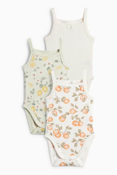 Baby Mädchen - Multipack 3er - Orange und Zitrone - Baby-Body - weiß