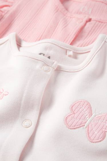 Bébés filles - Lot de 2 - papillons - pyjamas bébé - rose