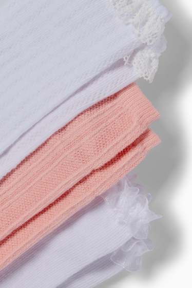 Nena - Paquet de 3 - mitjons - texturats - blanc/rosa