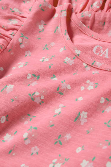 Copii - Fete - Iepure - set - rochie și geantă - 2 piese - aspect lucios - roz