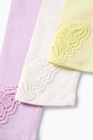 Nena - Paquet de 3 - papallones - leggings - acanalats - groc clar