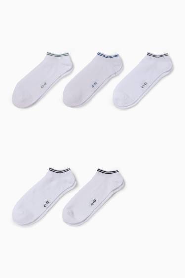 Pánské - Multipack 5 ks - ponožky do tenisek - bílá