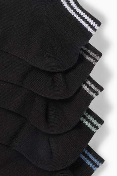 Pánské - Multipack 5 ks - ponožky do tenisek - černá