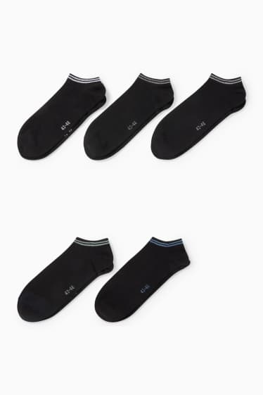 Pánské - Multipack 5 ks - ponožky do tenisek - černá