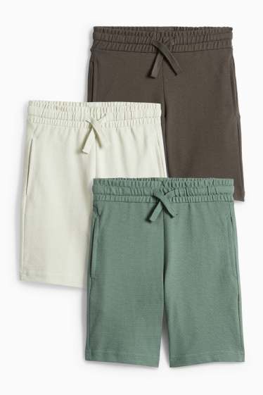 Kinder Jungen - Multipack 3er - Bermudas - strukturiert - grün