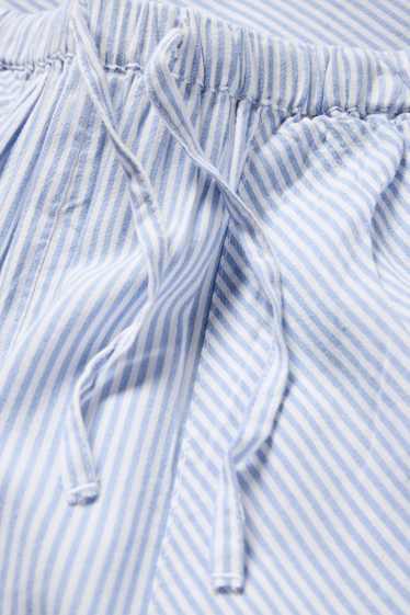 Enfants filles - Pantalon de toile - à rayures - bleu clair