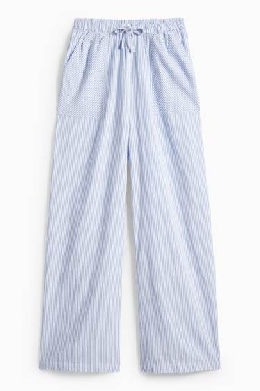 Enfants filles - Pantalon de toile - à rayures - bleu clair