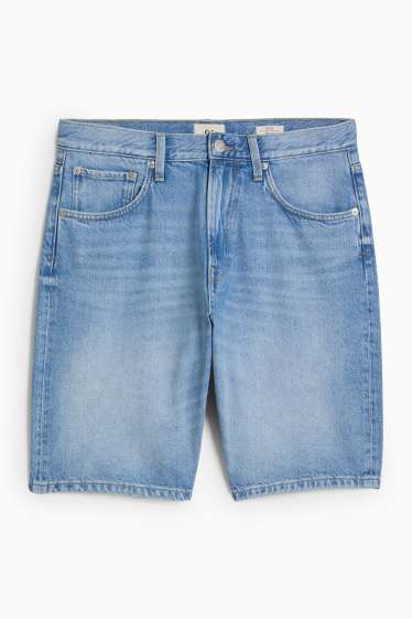 Pánské - Džínové bermudy - světle modrá