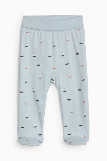 Bébés garçons - Ours en peluche et voilier - tenue nouveau-né - 2 pièces - bleu  / crème