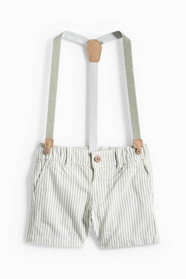 Bebeluși - băieți - Compleu bebeluși - 3 piese - alb / verde