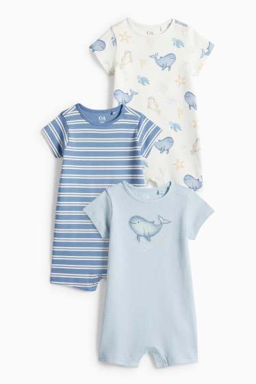 Nadó nen - Paquet de 3 - foca i balena - pijama per a nadó - blau/blanc