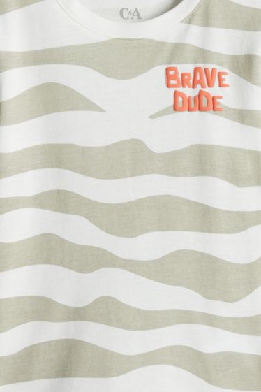 Children Boys - Multipack of 2 - tiger - short sleeve T-shirt - white / beige