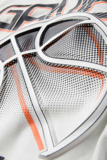 Children Boys - Basketball - short sleeve T-shirt - black / white