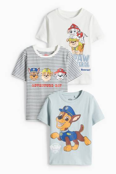Children Boys - Multipack of 3 - PAW Patrol - Chase, Marshall - short sleeve T-shirt - white / blue