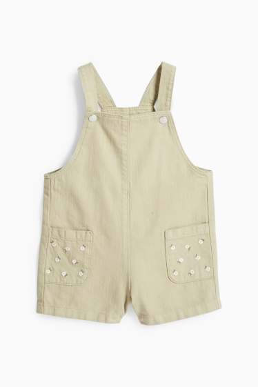 Baby Mädchen - Blümchen - Baby-Outfit - 2 teilig - weiss / beige