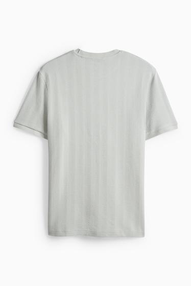 Hommes - T-shirt - regular fit - finition texturée - gris clair
