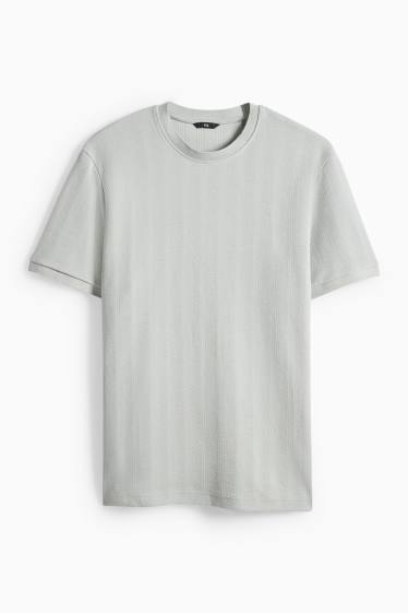 Hommes - T-shirt - regular fit - finition texturée - gris clair