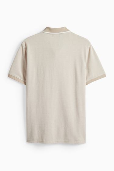 Heren - Poloshirt - regular fit - crème wit