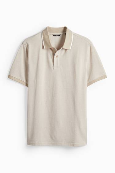 Heren - Poloshirt - regular fit - crème wit