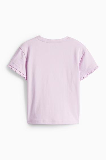 Enfants filles - Papillon - T-shirt - finition brillante - violet